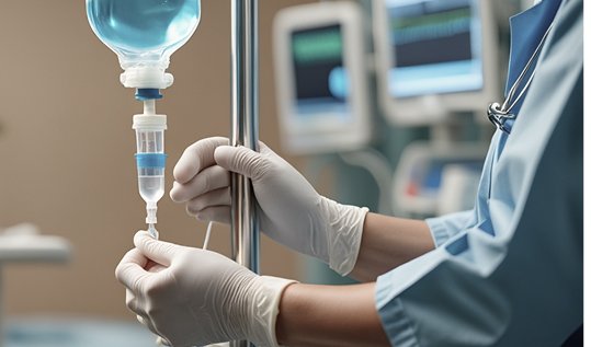 Подготовка капельницы в медицинском кабинете